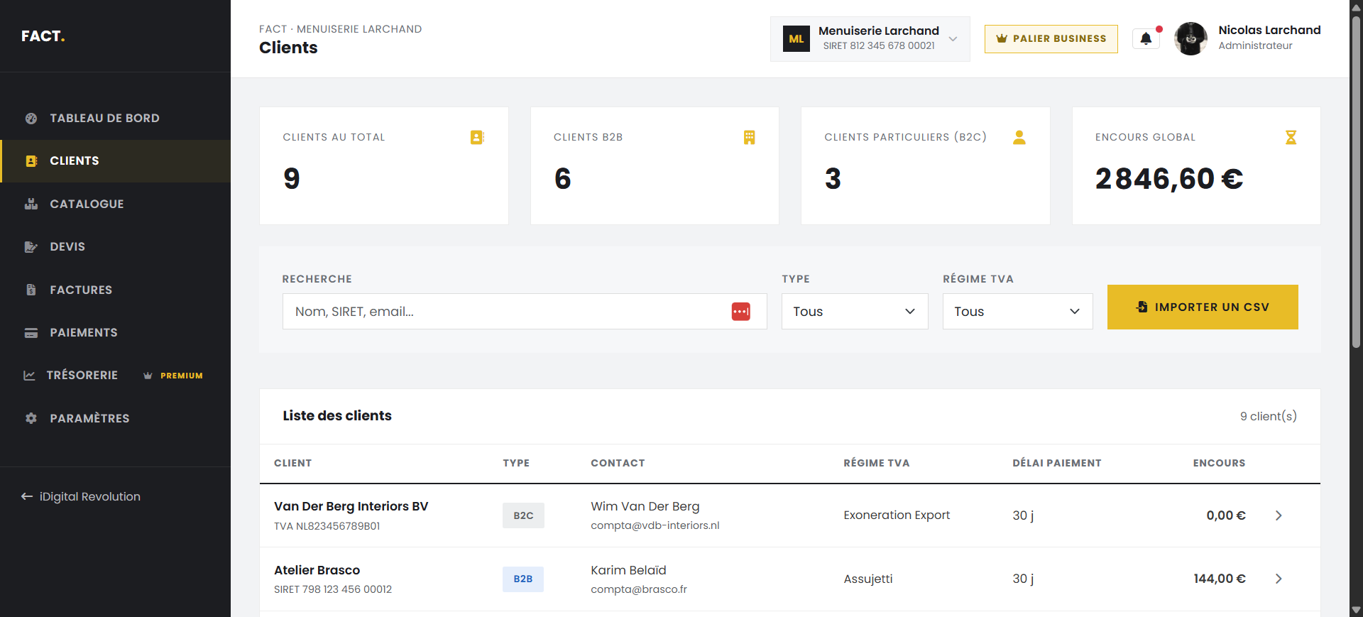 Gestion des clients B2B, B2C et internationaux